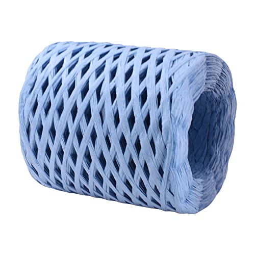 Mandala Crafts Sky Blue Raffia Ribbon For Gift Wrapping Ribbon - 100 Yds Raffia Natural Ribbon Bulk Packing Ribbon Raffia String - Twisted Paper Ribbon For Crafts Weaving #TOP1