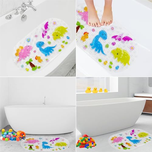 Baozun Badewannenmatte Antirutschmatte Badewanne Duschmatte Badewanneneinlage Badematte rutschfest Badewanne 71 * 38cm（28 * 15inch） (Dinosaurier)