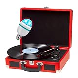  IBM Lecteur de disques vinyles Denver VPL-120 Red, Haut-parleurs, Sortie Phono, pour 33 1/3, 45 et 78 Tours, Ampoule DIAMS LED