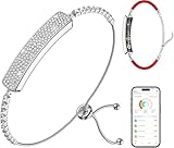 Yukaione Luxury Smart Bracelet Fitness Tracker for Women, Heart Rate Sleep Monitor, Waterproof Activity Tracker with Step Counter & Calories, Elegant Crystal Jewelry Watch, Long Battery Life, Silver