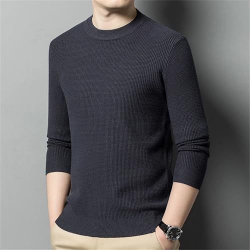 Mens Designer Knit Pullover Crew Neck Slim Fit Casual Jumpers Solid Color Sweater 7