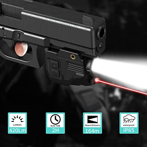 SIXRAY Pistol Light Red Laser Sight Gun Light 420 Lumens LED Picatinny