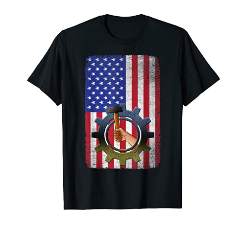 Happy Labor Day Shirts American Labor Movement Tee Hombres Bandera Camiseta