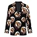 An Eagle-head Fashion Suits Blazer for Men Two Button Dress Tuxedo Jacket Business Party M