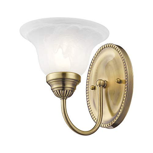 Livex Lighting 1531-01 Edgemont 1-Light Bath Light, Antique Brass #TOP4