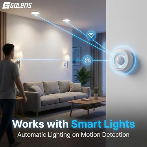 Image of Golens A7 WiFi PIR Motion Sensor for Home Security | App Control | Indoor Outdoor Motion Detector | Smart Alarm Sensor | Instant Mobile Alerts | Easy Installation