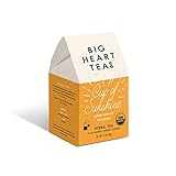 Big Heart Tea Co. Ginger Turmeric Tea, Certified Organic Tea Bags (10 Count) Herbal Caffeine Free Blend with Adaptogenic Tulsi, Peppercorn, Cinnamon - Cup of Sunshine