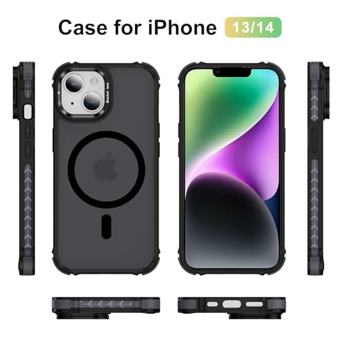 Coque iPhone 14 avec support compatible MagSafe protection antichute noir - 2