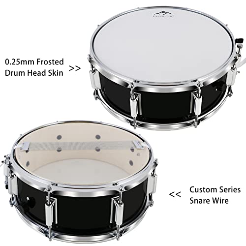 Eastrock Snare Drum Set 14X5.5Inch For Students,Beginners With Gig Bag, Sticks, Stand, Drum Keys,Frosted Material Drum Skin, Black #TOP1