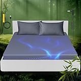 Grounding Sheet, Genuine 100% Organic Viscose Derived from Bamboo, Fitted Sheets containing 10% Silver Fiber - Healthy Sleep Therapy (Gray, (60.5 * 80 * 15inch))
