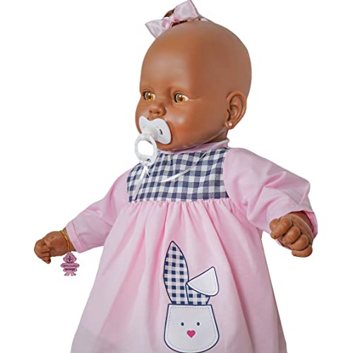 Boneca Meu Bebê Negro, Vestido Rosa, Estrela