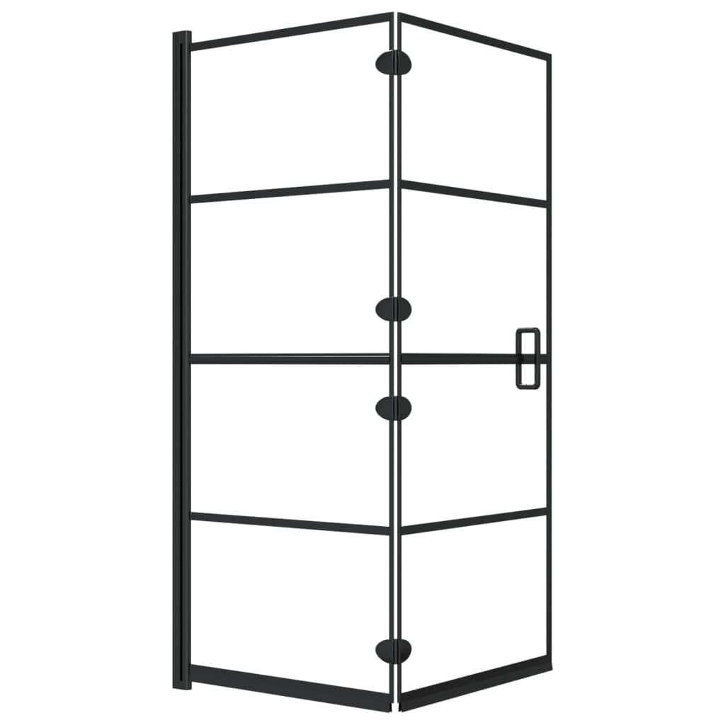 vidaXL Folding Shower Enclosure Bathroom Washroom Shower Cabin Cabinet Screen Cubicle Folding Bathtub Wall Attachment ESG 120x140 cm Black