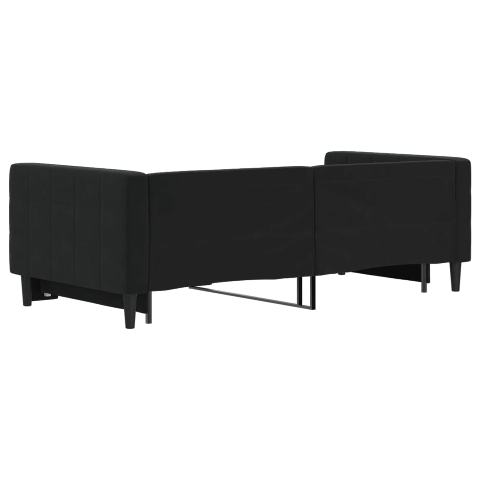 ATOMSTACK MAKER Divano letto pieghevole 2 in 1 nero in velluto, divano matrimoniale convertibile con struttura in legno e metallo, 213 x 192,5 cm, ideale per soggiorno o camera da letto degli ospiti