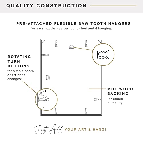 Image of MCS Edgeline Metal Poster Frame, Back-Loading Picture Frame For Wall Art, 16 x 20 Inch, Brass