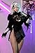 JUNYING 2Baby 1:1 Female Seamless Action Figures Full Silicone Material NieR:Automata, Jydoll 163cm Flexible Female Figure Dolls for Cosplay/Photography/Arts (Hair Transplant)