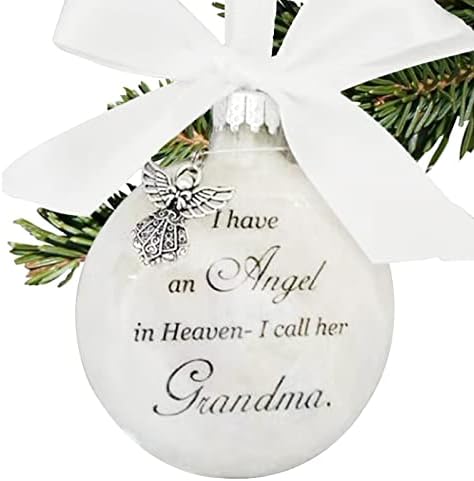 Timpfee Christmas Memorial Baubles Ornaments Feather Ball I Have an Angel in Heaven With Small Angel Christmas Bauble Ornament, Mum Dad Hanging Decoration