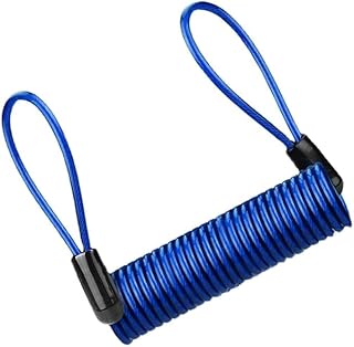 sacar Wire Cable Wire Coiled Security Reminder Hard Drive Safety Alarm Motorcycle Motorcycle Helmet Lock Bag Anti-Theft Rope - Blue