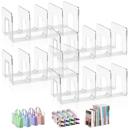 4 Pecas Porta Organizador de Acrílico Transparente, Organizador de Bolsa, Com 4 Partições de Partição para Bolsas, Livros, Cadernos, Multiuso