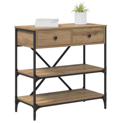 Mesa consola de madera con espacio de almacenamiento para pasillos estrechos 4
