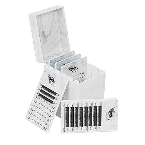 Buqikma 5 Layers Acrylic Eyelash Storage Box, Professional Eyelash Extension Display Box with Dust Cover Makeup Organize