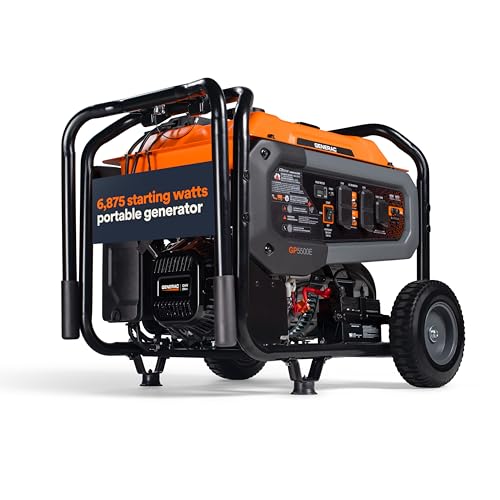 Generac 6,875 Starting Watt Portable Gas Generator - Electric Start - Home Backup or RV Ready...