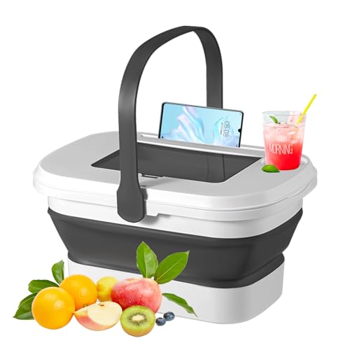 Collapsible Picnic Basket, 16L Capacity (White)