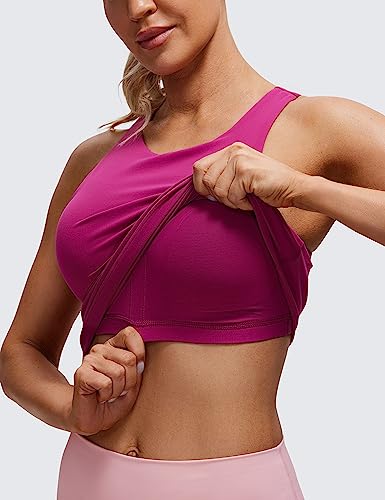 Image of CRZ YOGA Butterluxe High Crew Neck Tank Top | Light Support, Built in Bra, Removable Pads, Yoga, Extremely Soft, Racerback, for Women