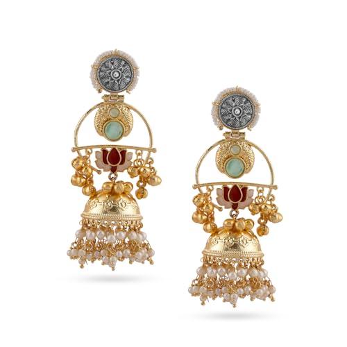 Image of Rubans Oxidised Dangle Earrings Boho Statement Jewellery Gift for Women & Girls