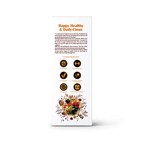 Image of CookGarden No Added Sugar Muesli 400g*Pack of 2 | Breakfast with 89% Whole Grains, Almond+ Seeds | Rich In Fiber, Protein & Energy