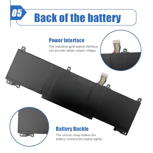 Image of 51.3Wh RH03XL Laptop Battery Replacement for HP Probook 440 445 450 455 460 465 G9 G10 G11 Series EliteBook 640 650 655 G9 G10 Series HSTNN-LB9D M75017-AC1 11.58V 4249mAh