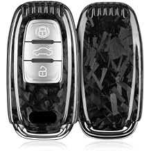 T-carbon Key Fob Cover with Keychain Fits Audi R8 2016,Forged Carbon Fiber Key Fob Case Shell Fits Audi A4 A4L A5 A6 A6L A7 A8 Q5 Q8 R8 RS4 RS5 RS6 RS7 S4 S5 S6 S7 S8 2013-2017 Keyless Accessories