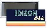 Edison Ohio Souvenir 4.75x2-Inch Rectangle Fridge Magnet Retro Design