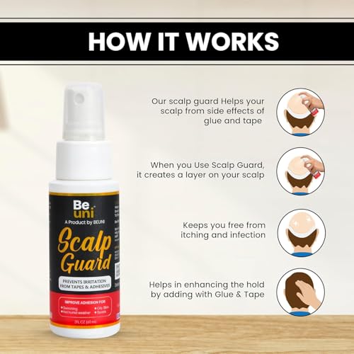 Image of Scalp Guard Protector Spray For Hair Wig And Patches Prevents Irritation From Tape And Adhesive Anti Bacterial Anti Itching Formula Improves Adhesion Pack Of 2