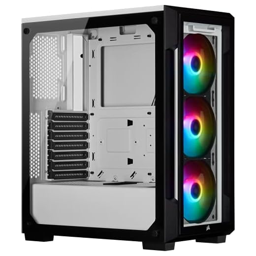 Corsair iCUE 220T RGB, Chasis Semitorre Inteligente ATX con Cristal Templado, Color Blanco