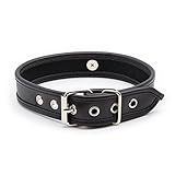 Hanyi Dame Punk Leder SM Halsband mit O-ring Einstellbar Halskette Sklave Sex Spielzeug (Schwarz)