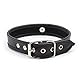 Hanyi Dame Punk Leder SM Halsband mit O-ring Einstellbar Halskette Sklave Sex Spielzeug (Schwarz)