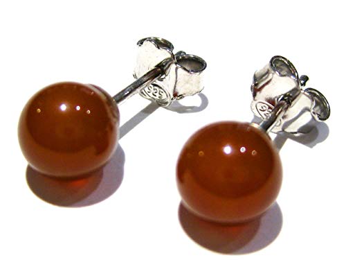 Cornaline boucles d'oreilles balle mm 7