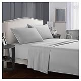 GUOCU Juego de Sábanas con Fundas de Almohada - Microfibra Cepillado–Juego de Cama Transpirable Suave Gris Super King