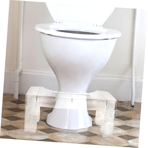 Tabouret de toilette transparent et antidérapant UKCOCO pour posture accroupie