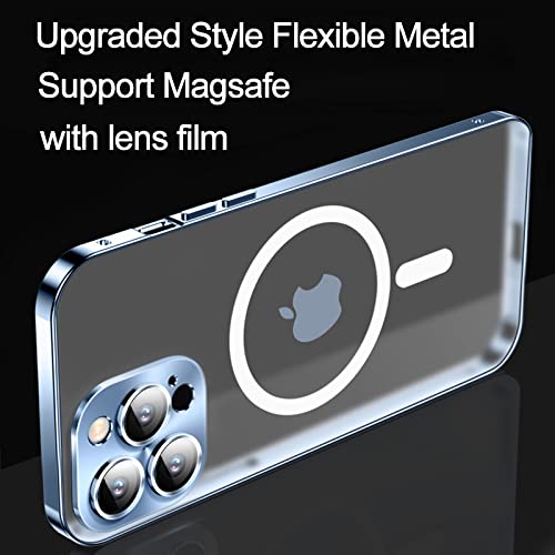 Coque iPhone 13 magnétique en alliage d'aluminium avec film de protection objectif noir - 6