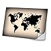 Produktbild Voyage World, Welt, Skin-Aufkleber Folie Sticker Laptop Vinyl Designfolie Decal mit Ledernachbildung Laminat und Farbig Design für Laptop 14"