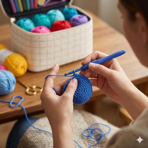 Image of VIBE VISTA Crochet Kit for Beginners Adults, Crochet Kits Include Yarn, 107Pcs Crochet Starter Kit for Beginners Kids, Ergonomic Crochet Hooks Travel Knitting Crochet Supplies (crochent kit)