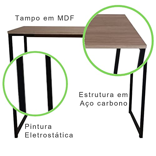 Mesa de Escritório Strassis Design SD-3015 Metal e MDF Cor: Preta