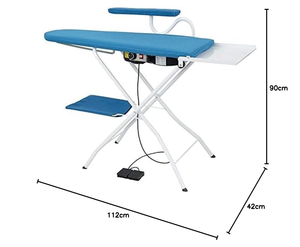 Aeolus Bügeltisch AS01(112x42 cm) Professioneller vakuumierter blasender und beheizter Motor mit Bügelarm und Thermostat ausgestattet höhenverstellbares Bügelbrett Garantie 5 Jahre A++