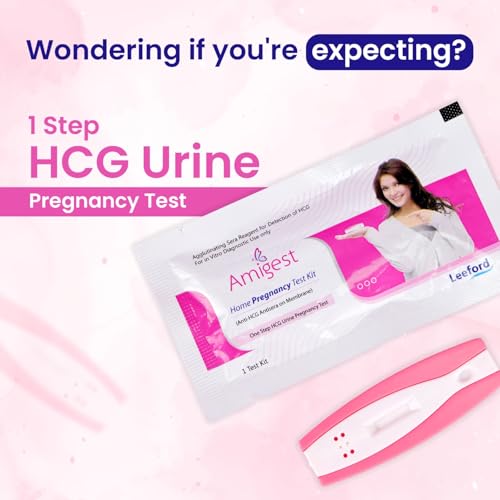 Image of Leeford Amigest Pregnancy Test Kit |1 Step HCG Urine Test | At Home Pregnancy Test Kit | Accurate Result in 3 to 5 Minutes | Home Pregnancy Check | Single-Use Device with Dropper (Pack of 3)