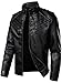 HOOD CREW Men’s Faux Leather Jackets Vintage Biker Motorcycle Jacket for Men Black L