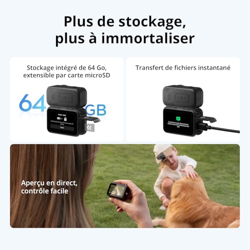 DJI Osmo Nano Bundle Vlog Caméra vlog Portable 4K à Porter avec Micro Mini TX POV Mains Libres FOV Large 143° stabilisation caméra magnétique pour Le Voyage Le vlog - vue 6