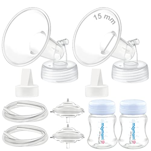 Image of Maymom Pump Parts Compatible with Spectra S2 S1 Replacement Kit, 15mm Flange Valve Tube Bottle Backflow Protector, Not Original Spectra S2 Replacement Pump Parts Duckbill Valve Bottle