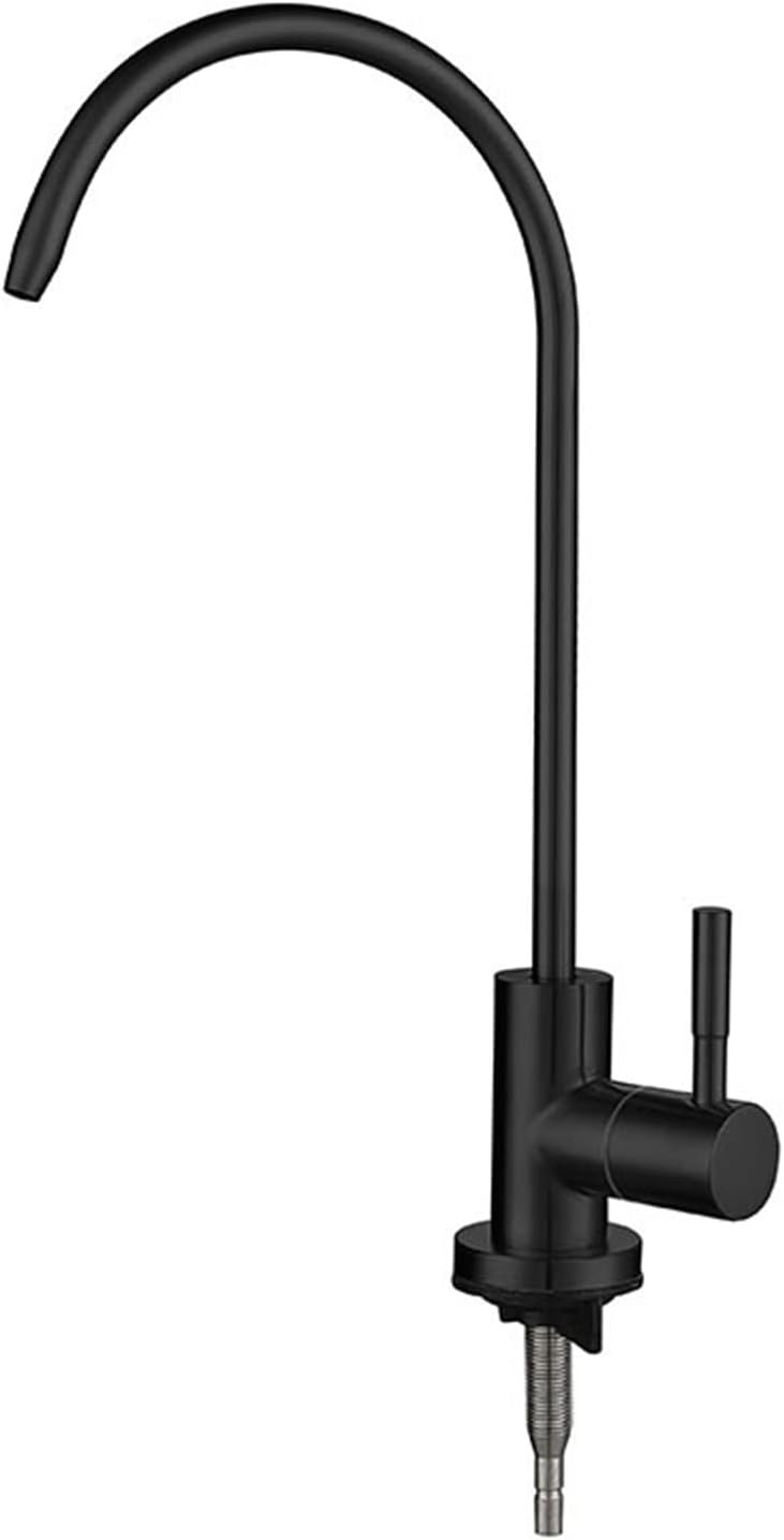 Water Filter Tap,Single Cold Kitchen Tap Gooseneck Drinking Water Tap Fits All Water Reverse Osmosis Systems,White，Black