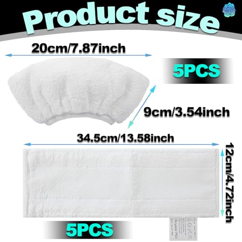 ZHYLUO Mikrofaser-Tuchset Waschbar 10 Stück Mikrofaser-Tuchset Kompatibel für Kärcher Dampfreiniger EasyFix SC 2, SC 3, SC 4, SC 5,Ersatztücher Zubehör